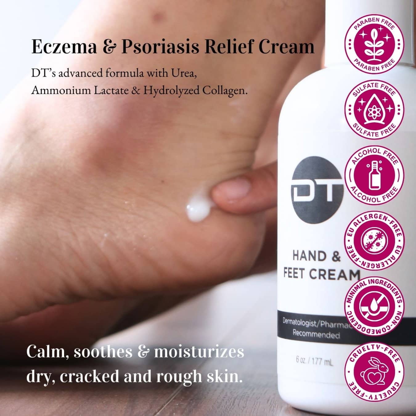 dt collagen hand and feet cream treat eczema and psoriasis with urea